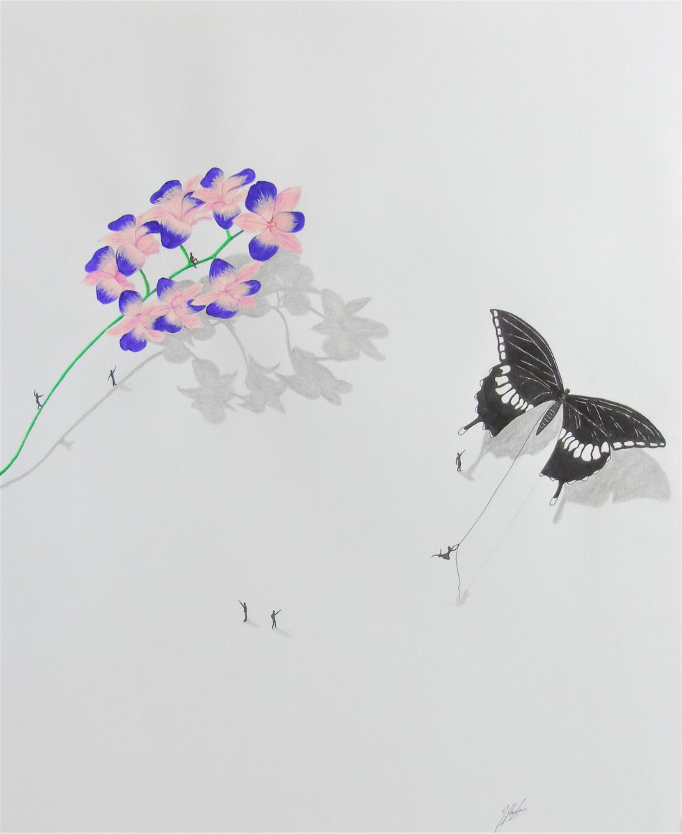 Surrealistic Botanical Acrylic Painting By Daniel Shipton, 16 X 20, Orchid Flower A Wonder, Original Artwork