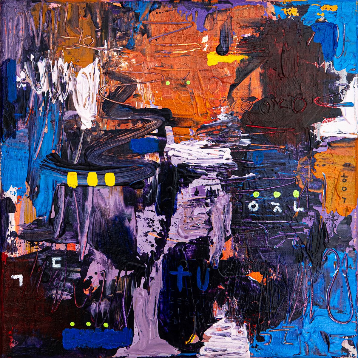 Abstract Acrylic Painting By Hyunah Kim, 12 X 12, O-Tu Ii, Original Artwork