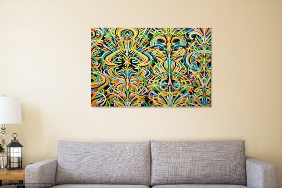 ENERGY 6609 - oil abstract painting on stretched canvas