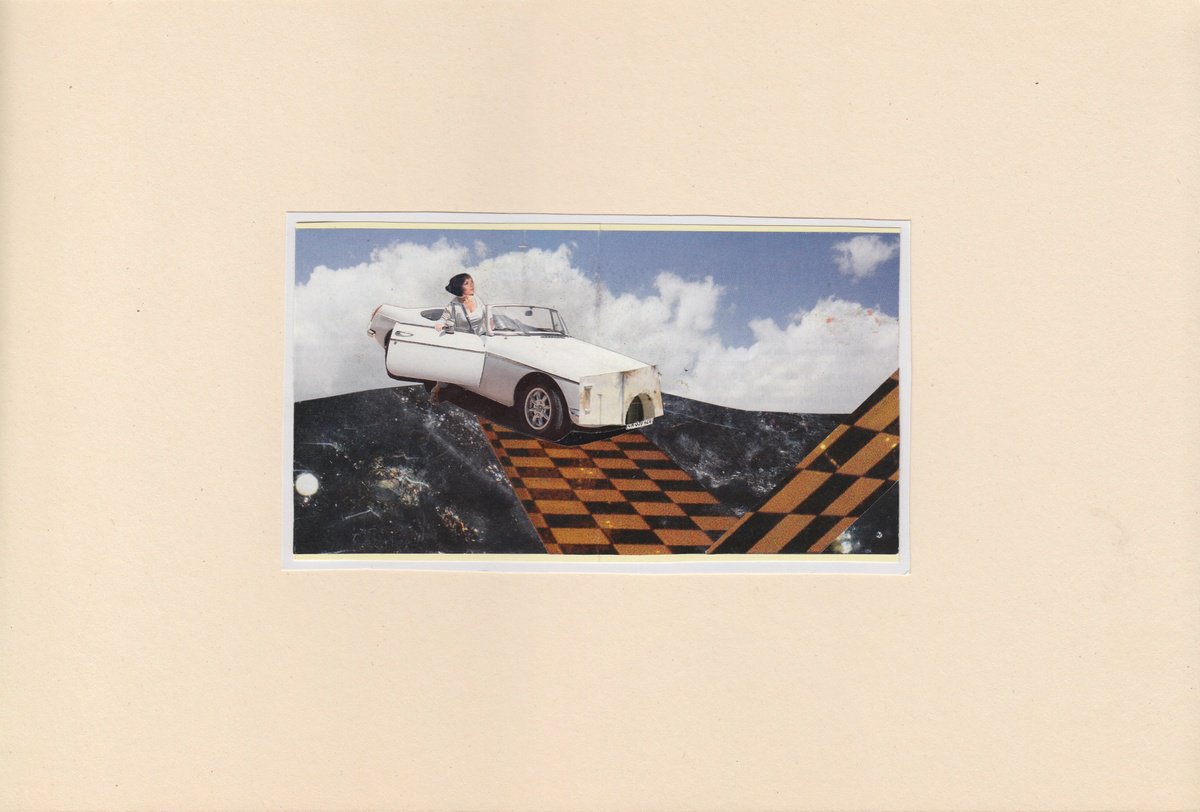 Illustrative Portrait Collage By Jon Garbet, 14 X 9, Day Tripper, Original Artwork