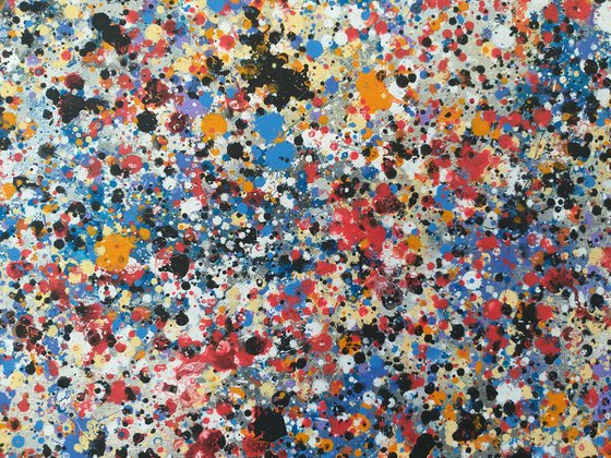 Abstract J. Pollock style acrylic by M.Y.