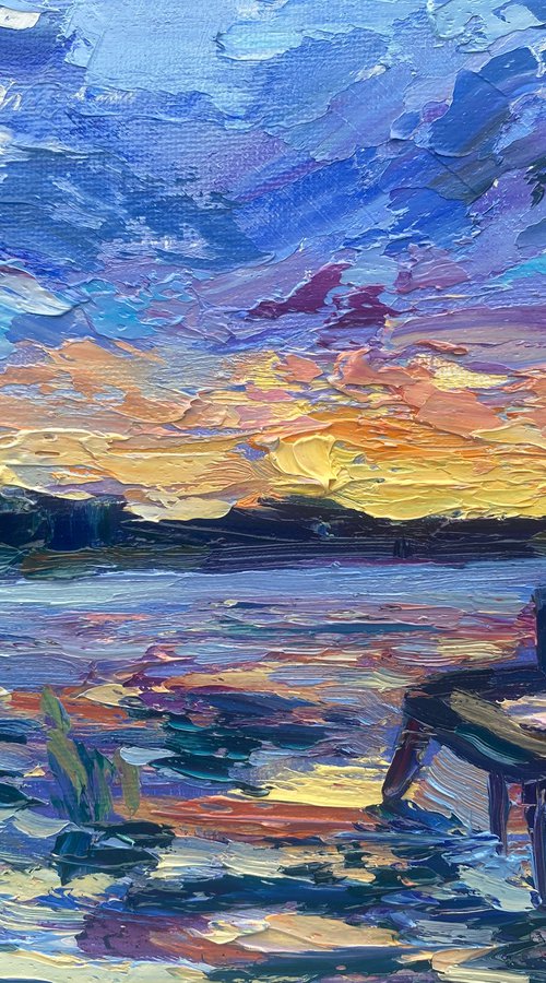 "Sunset in the Volga river" by Olga Blazhko