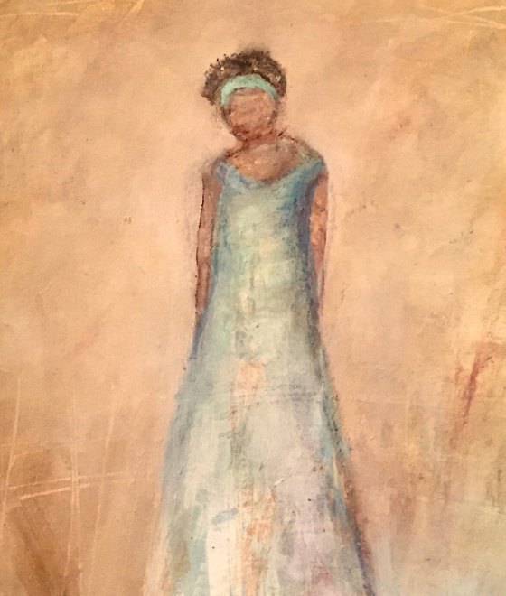 Lady in a Turquoise Dress