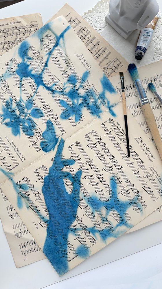 Muse №7 - Blue Spring on Vintage Sheet Music
