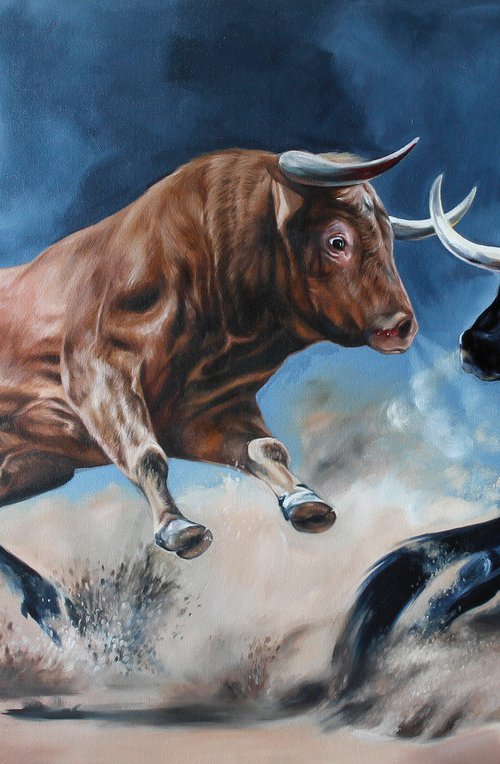 Two bulls by Marie Madej