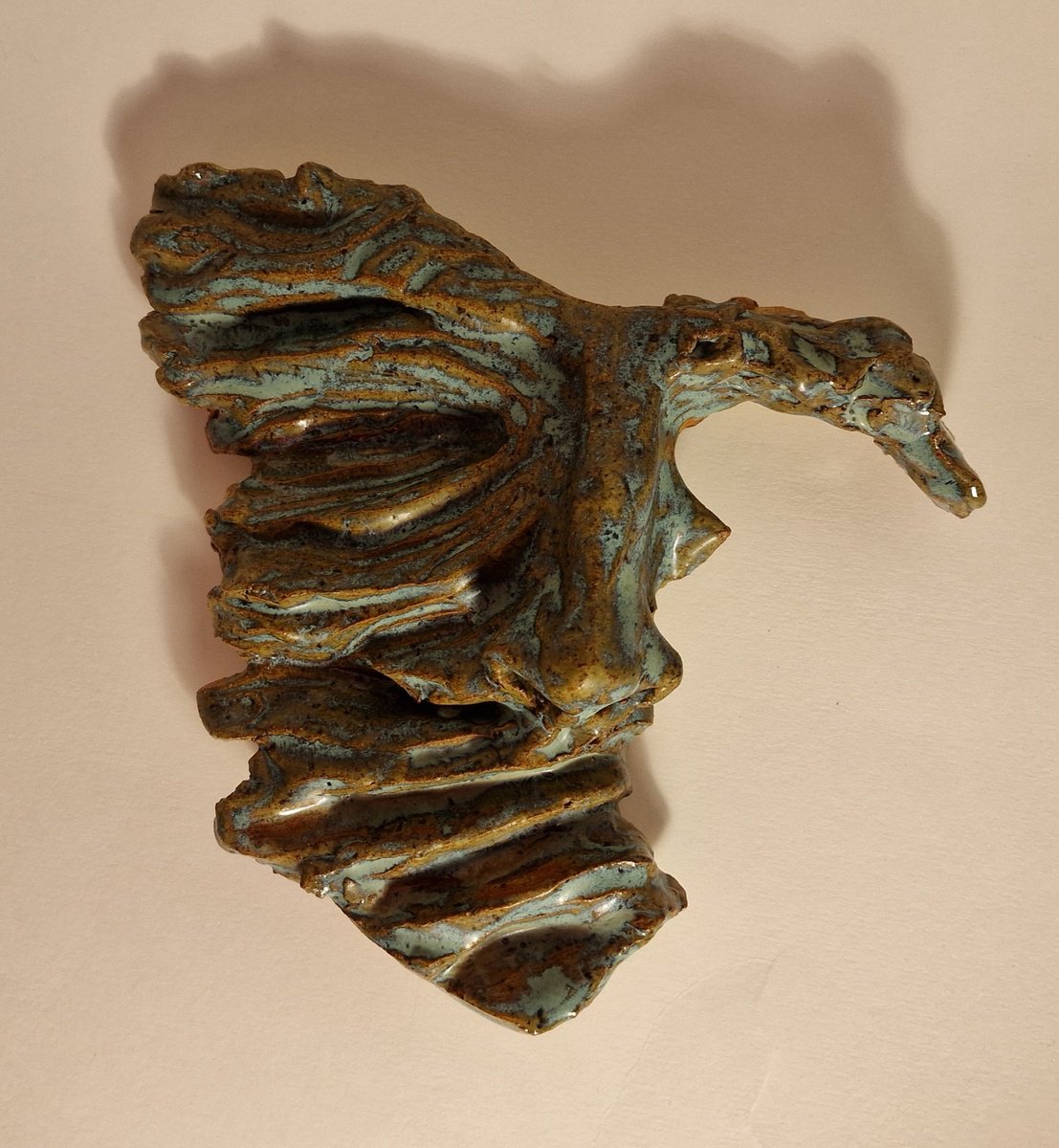 Expressive Abstract Clay Sculpture By Wedad Alamin, 7 X 6", Free Speach, Original Artwork