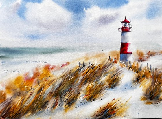 Lighthouse on the Sea Shore Wall Art