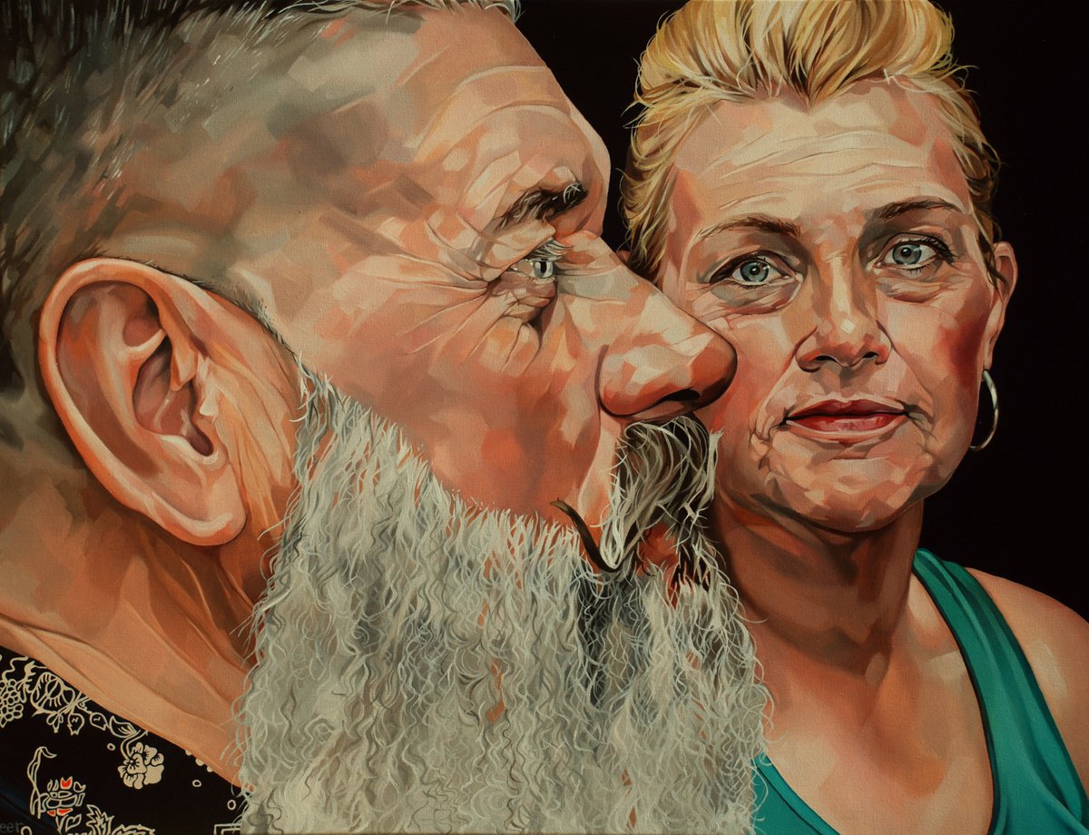 Expressive Portrait Oil Painting By Jo Beer, 35 X 28, We Are, Original Artwork