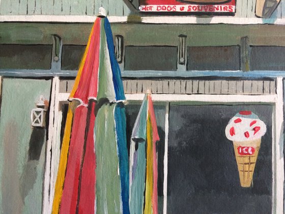 American Ice Cream Shop In Summer