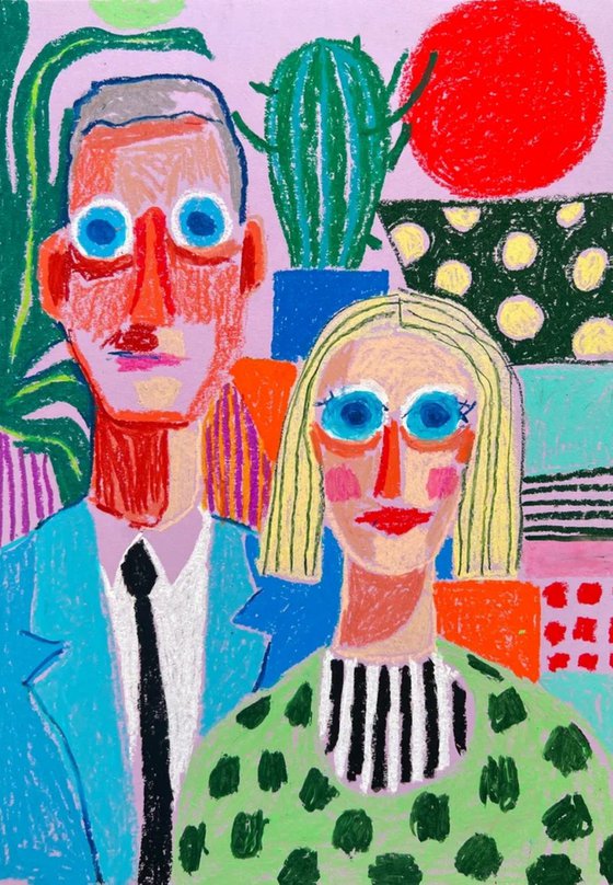 Woman and Man with Glasses