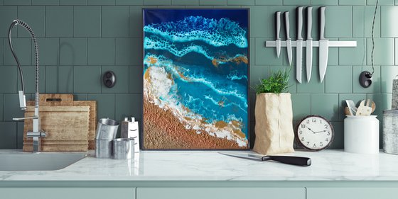 Tropical beach - original seascape epoxy resin