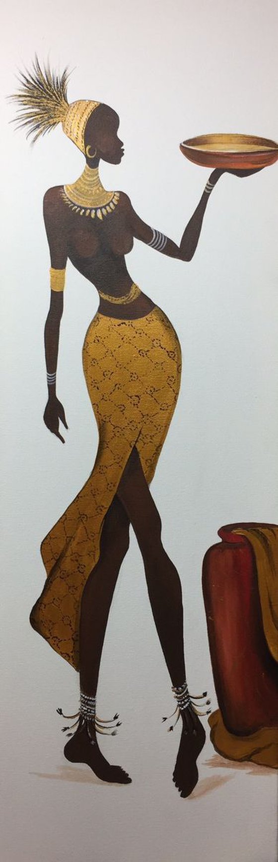 African woman. Gold