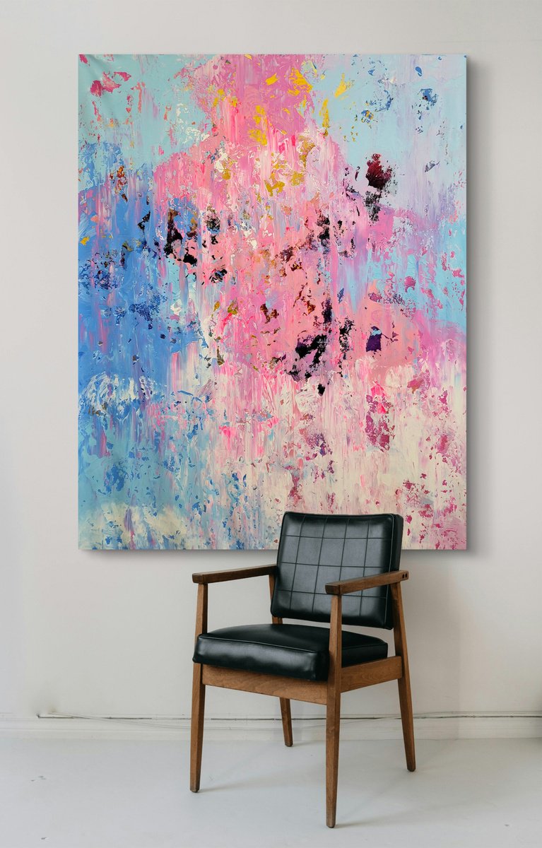 Abstract Acrylic Painting By Alex Senchenko, 43 X 55, Abstract R 2402, Original Artwork