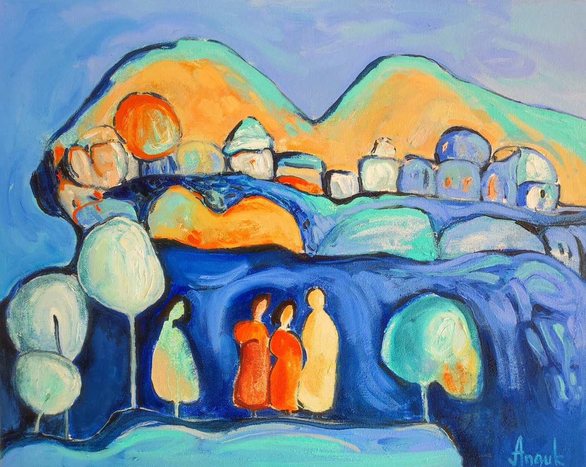 Impressionistic Landscape Oil Painting By Anna Soghomonyan, 20 X 16, Where Do We Go?, Original Artwork