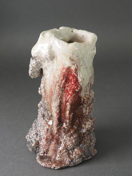 Crimson Candlestick Holder