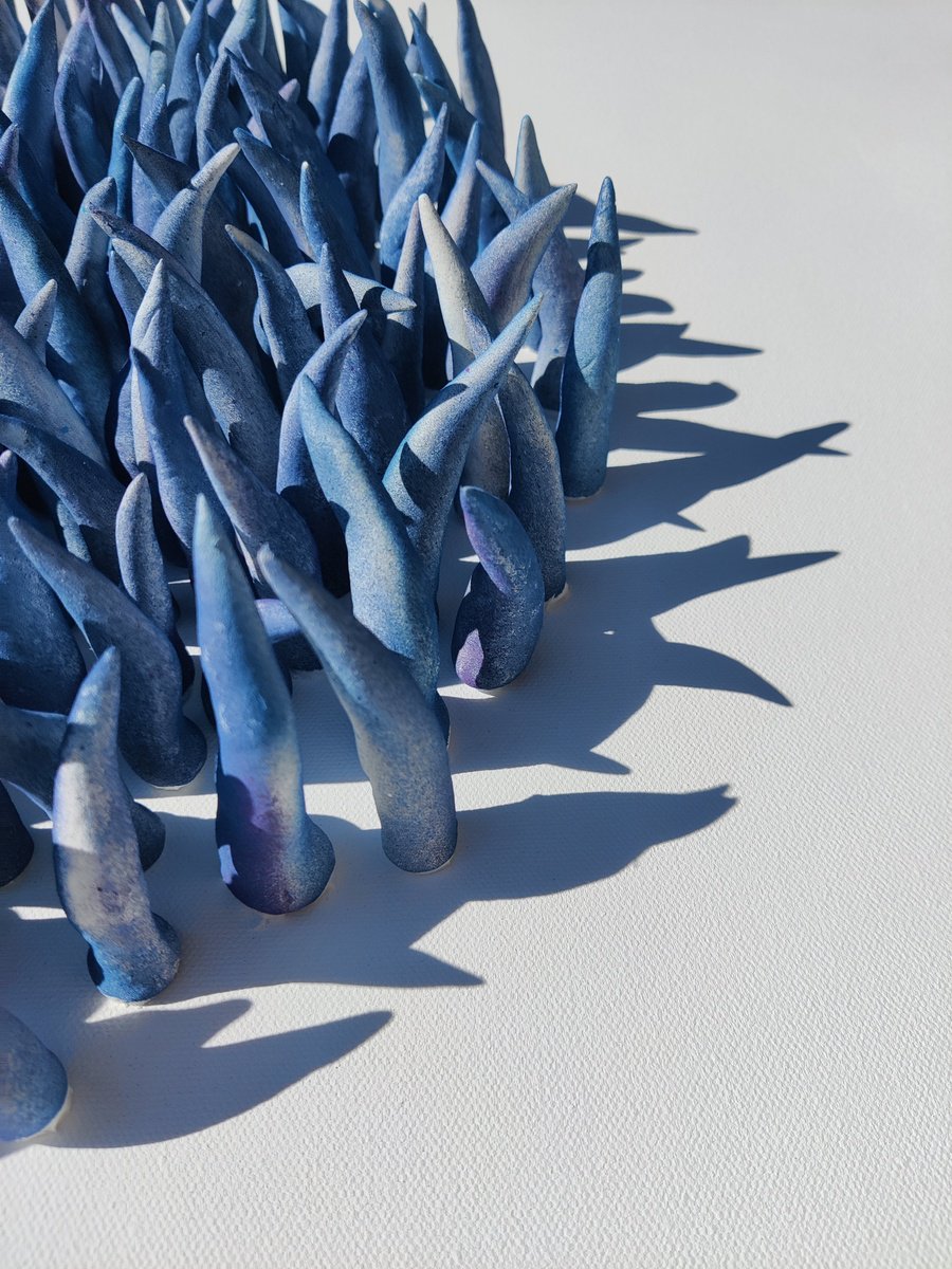 Organic Abstract Clay Sculpture By Natasha Kanevski, 36 X 36", The Desire To Be In Control #7, Original Artwork