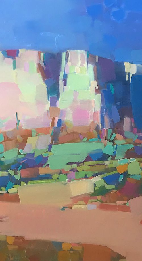 Canyon View, Landscape oil painting, Handmade artwork, by Vahe Yeremyan