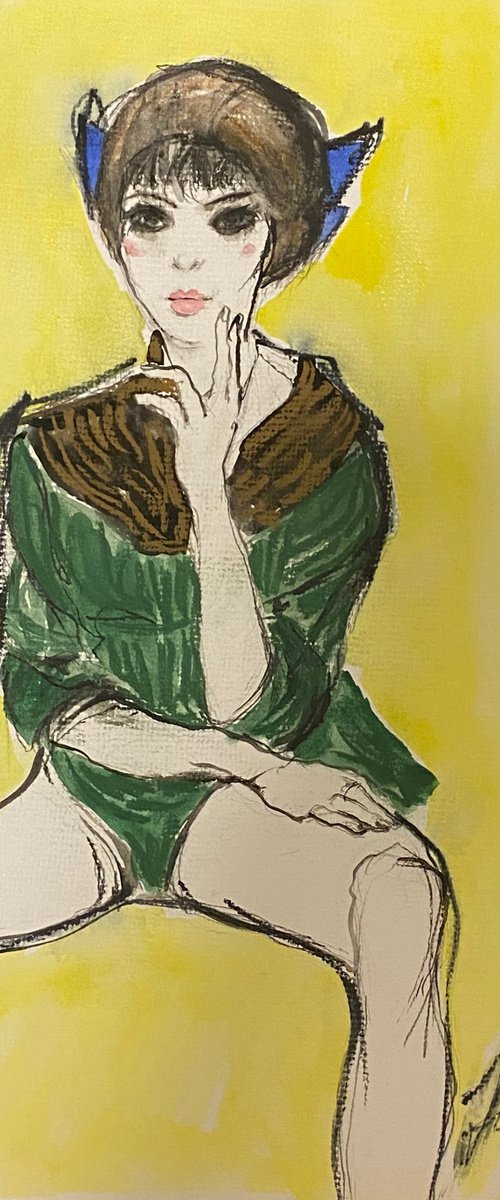 My version of Egon Schiele's seated woman by Fiona Maclean