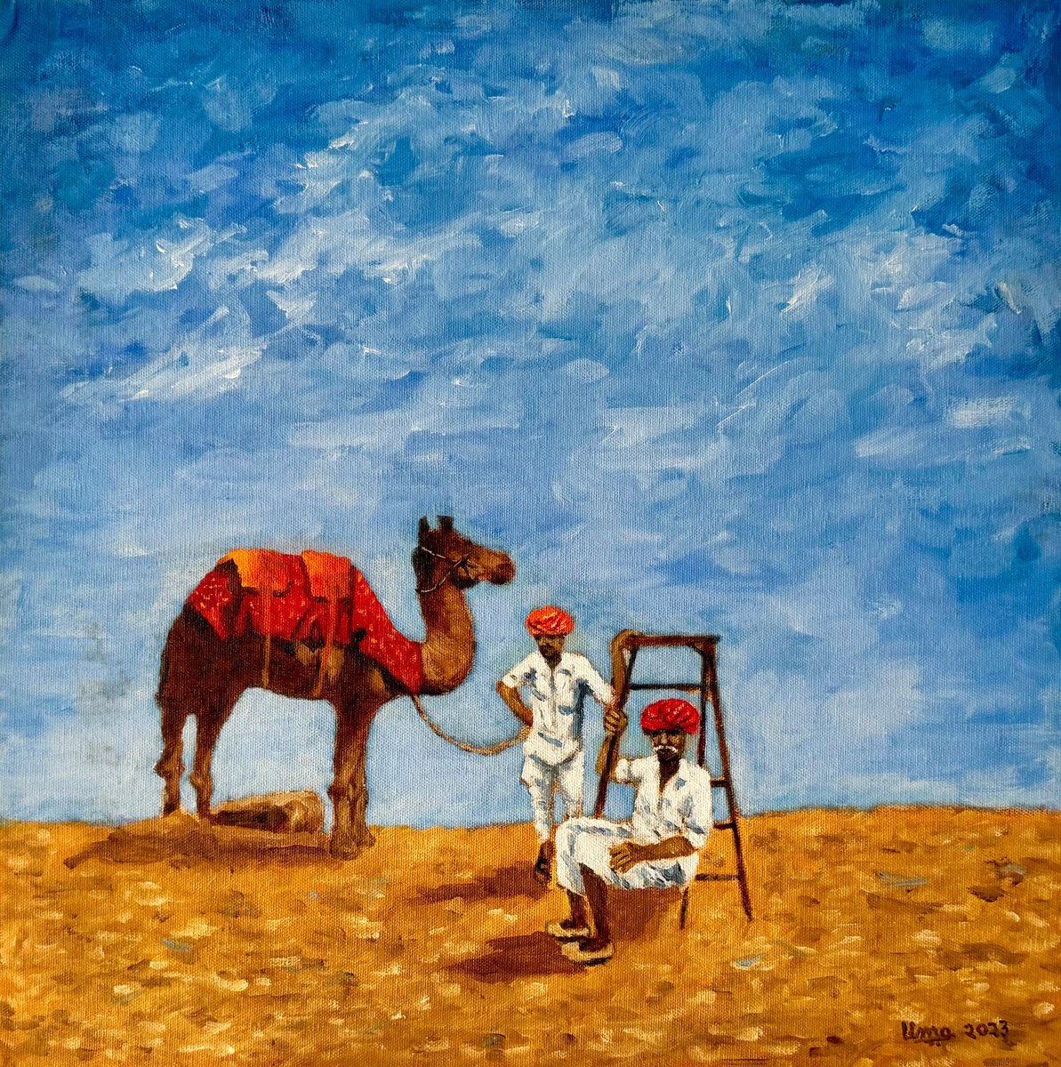 Camel Ride, Anyone? By Uma Krishnamoorthy, 18 X 18, Artwork For Sale On Artfinder
