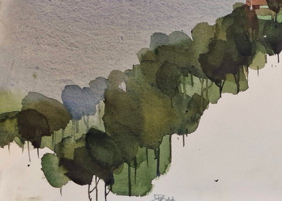 Himalayan cliff, house with view