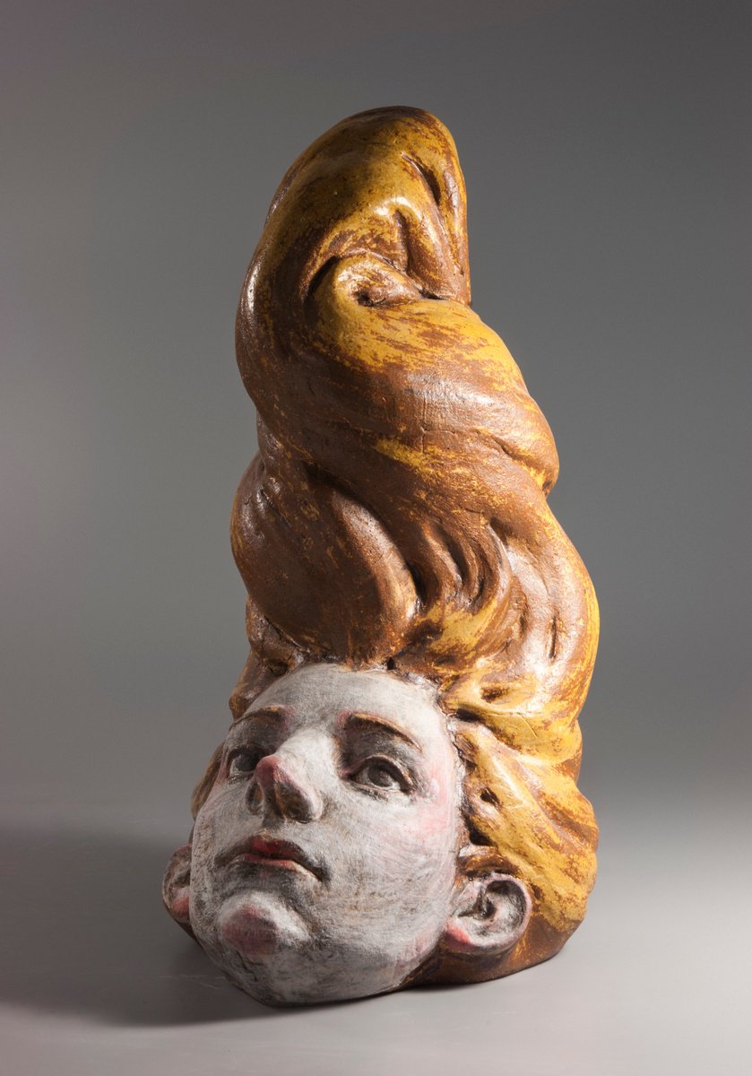 Impressionistic Portrait Clay Sculpture By Nadiia Otriazha Fedir Bushmanov, 9 X 18", Breeze_03, Original Artwork