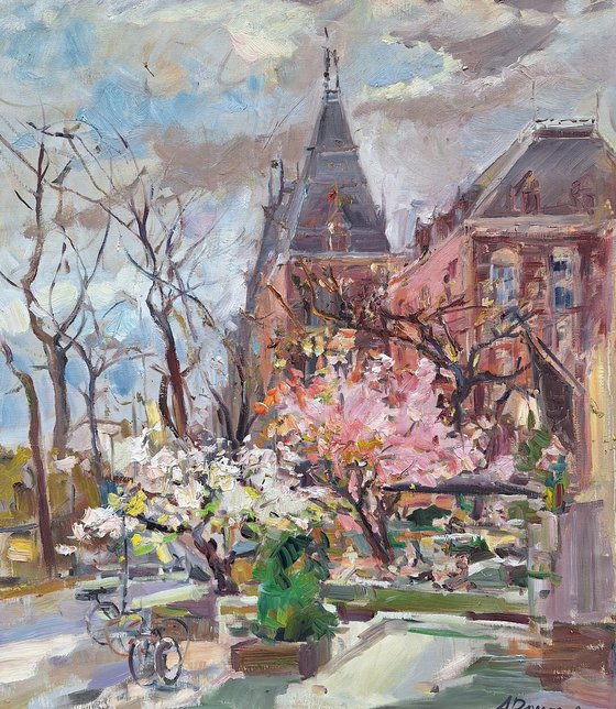 Spring in museum district .Amsterdam