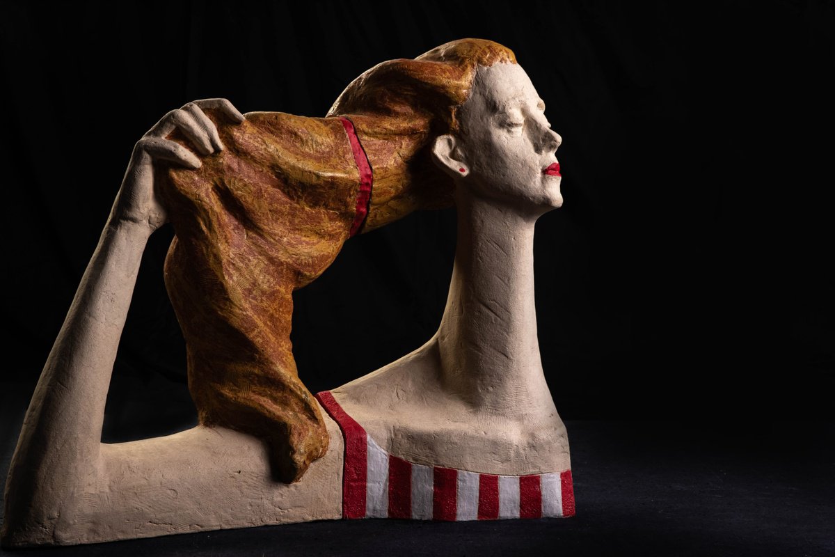 Impressionistic Portrait Clay Sculpture By Nadiia Otriazha Fedir Bushmanov, 29 X 24", Heat, Original Artwork