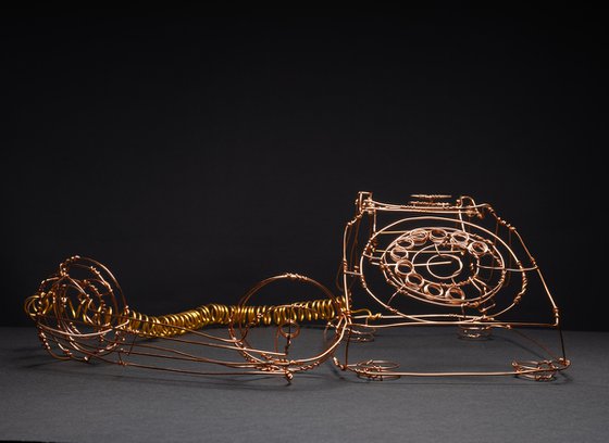 Retro Telephone Wire Sculpture