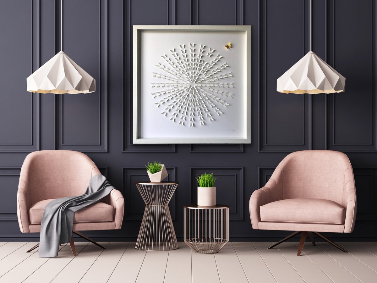 Geometric Abstract Relief By Lorna Doyan, 26 X 26", The One That Got Away, Original Artwork