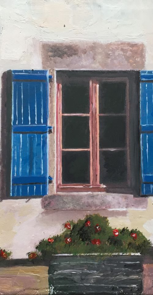 Blue Shutters, France, Summer by Andrew  Reid Wildman