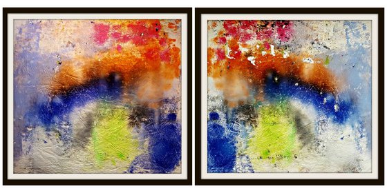 I'm looking for you (n.272) - 180 x 82 x 2,50 cm - diptych - ready to hang - acrylic painting on stretched canvas