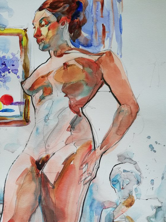 Nude with Roman Statue