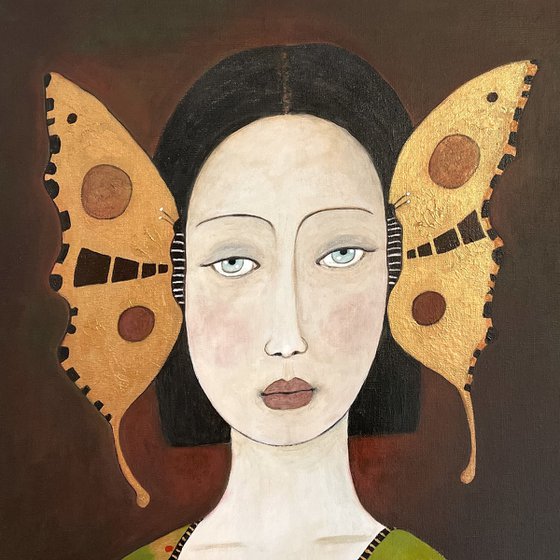 THE LADY WITH GOLDEN BUTTERFLIES