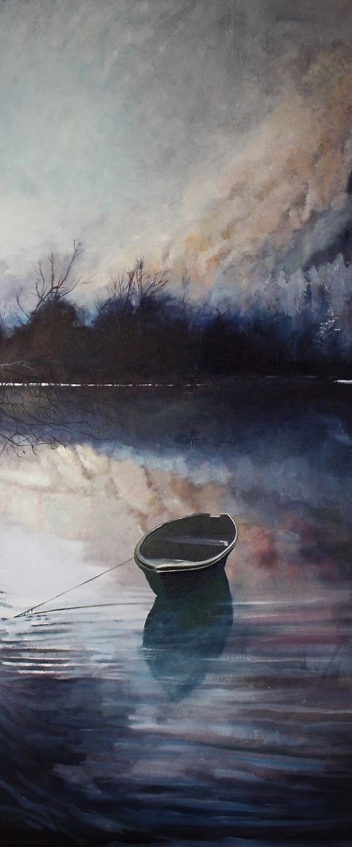 Solitude III (Large Painting approx 34" x 50") by Simon Jones