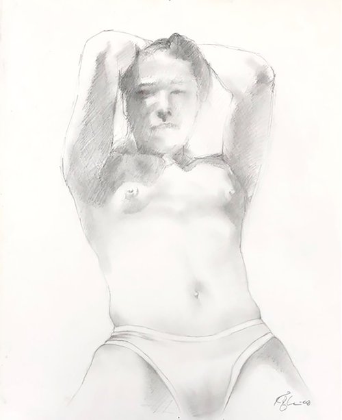 Untitled Nude (hands over head) by David Kofton