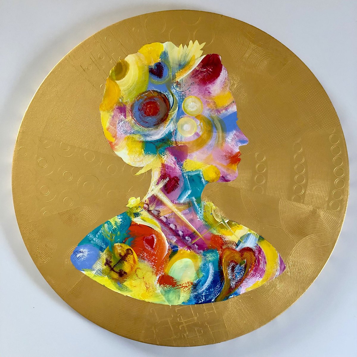 Urban And Pop Portrait Acrylic Painting By Lena Smirnova, 20 X 20", Margrethe Ii Of Denmark 2024, Original Artwork