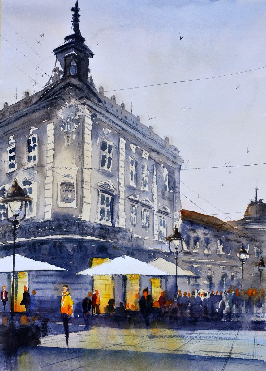 Stari Choco u Knezu Beograd, 25x36cm 2020 by Nenad Kojic watercolorist