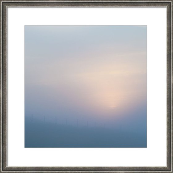 Sea Mist I - Misty blue sunrise on fine art paper