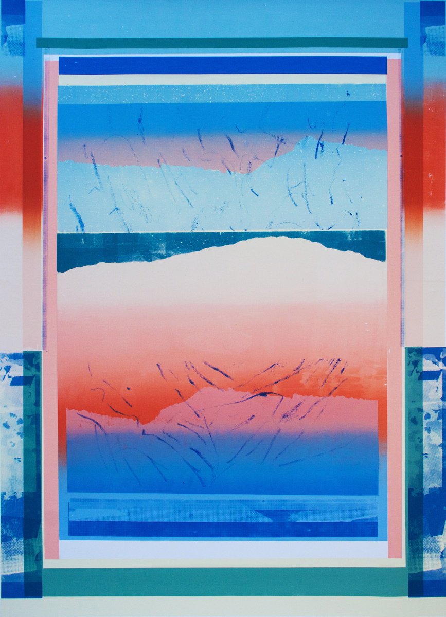 Organic Screenprint , Lines By Angus Vasili, 23 X 33, Artwork For Sale On Artfinder