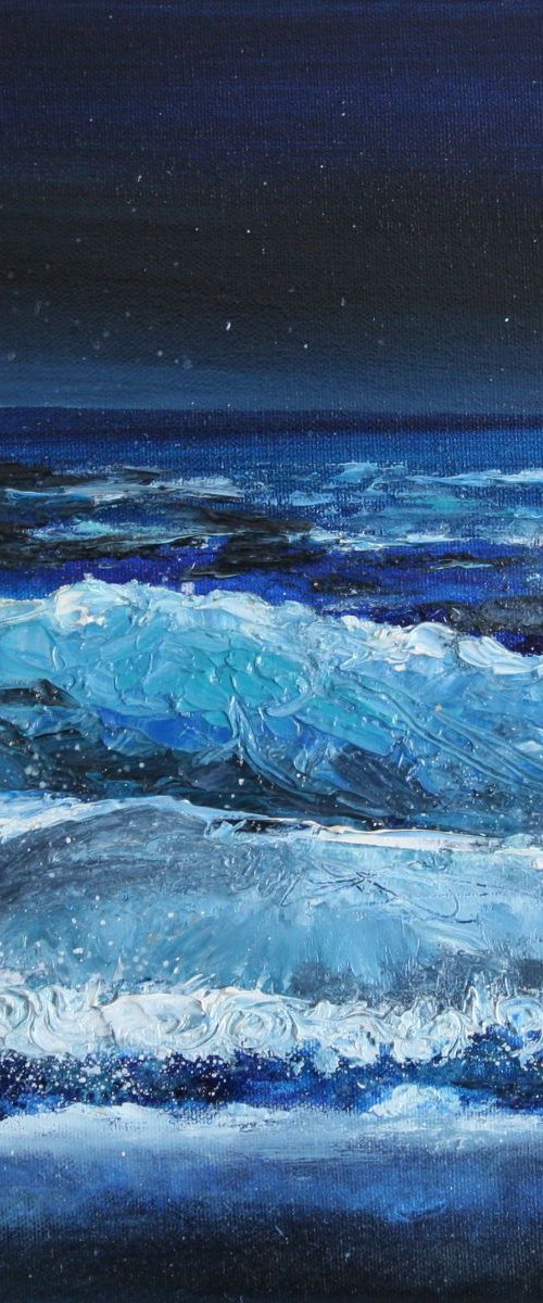 Midnight Blue II - wave study by Amy Jobes