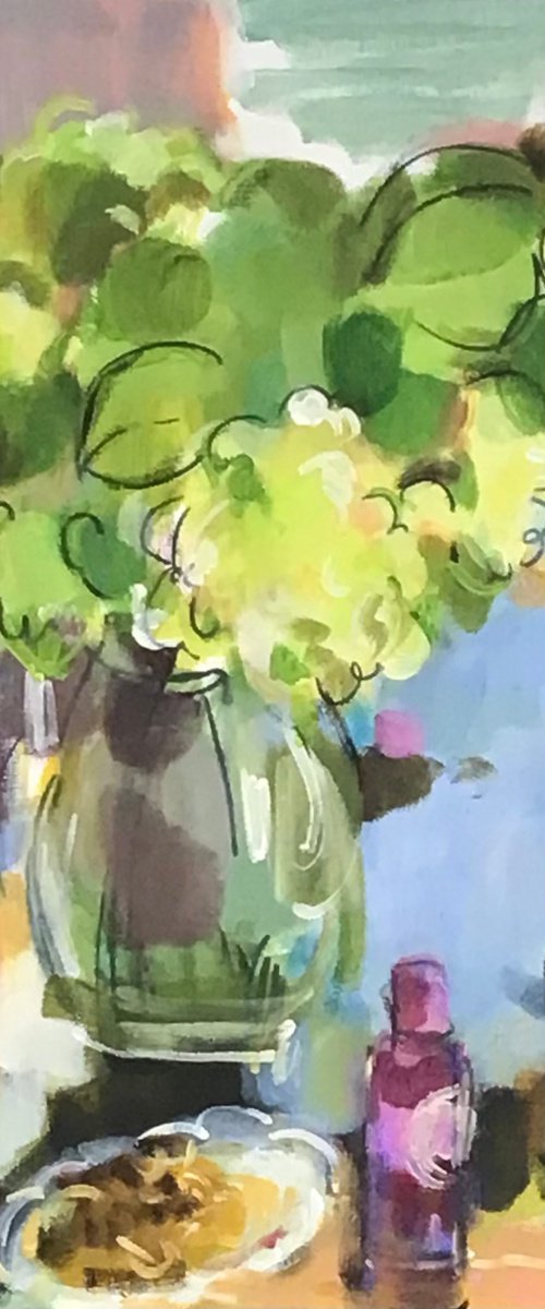 Hydrangea and perfume by Nelina Trubach-Moshnikova