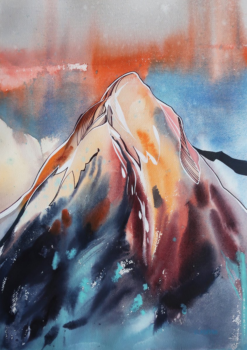 Alpenglow. Mountain landscape by Alla Vlaskina