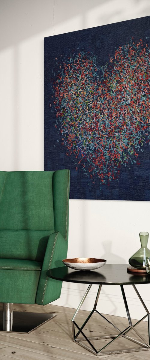 Evening Optimist - 127cm squ - mixed media on canvas by George Hall