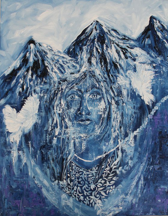 I'm Melting - Mother Earth - Oil painting on canvas board  - Climate Change - Artforclimate - PotraitsfromPrecipice