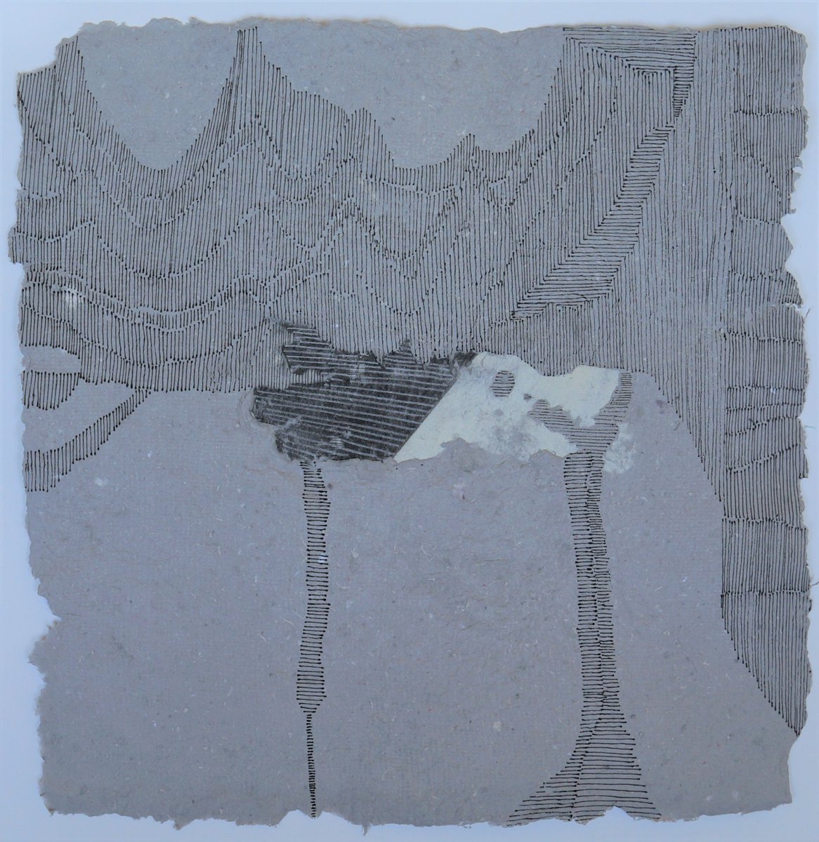 Geometric Abstract Ink Drawing By Anna Jannack, 12 X 12, Precarious Situation Xiii, Original Artwork