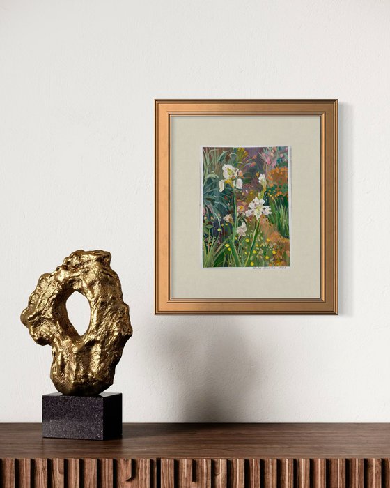 White irises in the garden