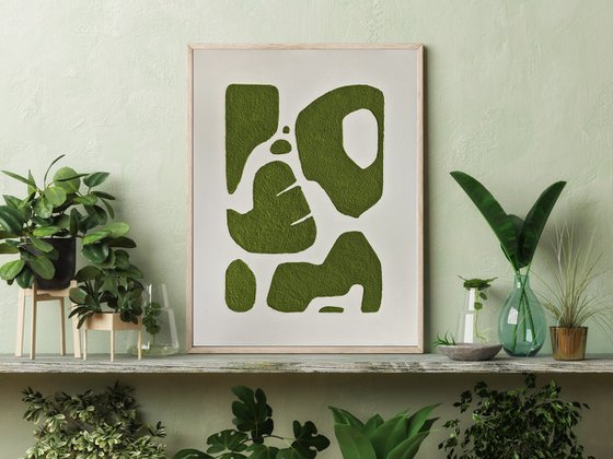 "Green bay 6" Textured acrylic abstract art