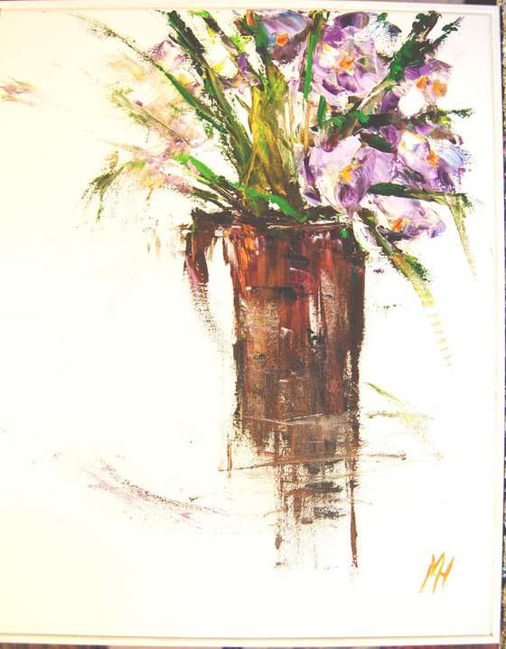 Abstract flowers in purple