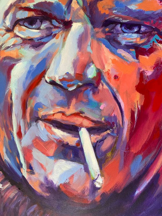 Steve McQueen Portrait Acrylic on canvas 150x100cm