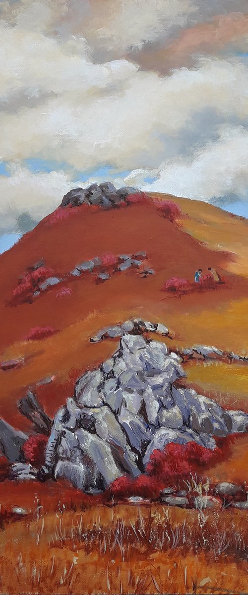 Armenian landscape, 60x60cm, mixed media/canvas ready to hang by Sergey Xachatryan